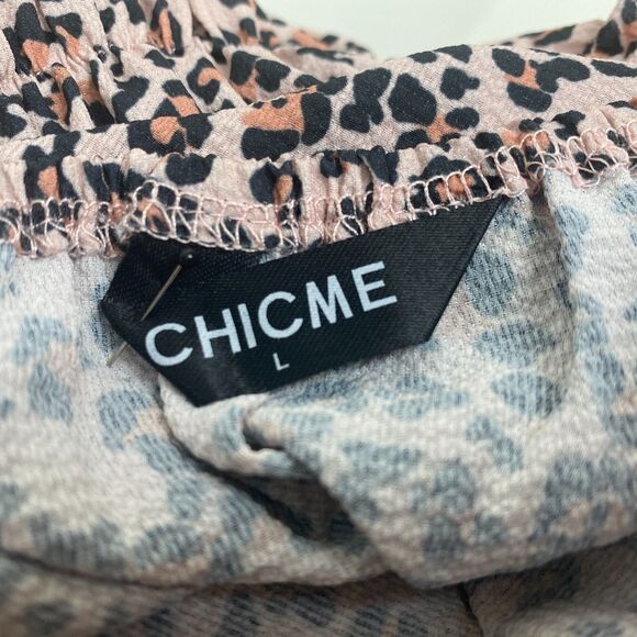 Chicme Animal Print Mini Dress Lg Whimsy Goth Fairy Gypsy Boho Festival Travel - Picture 11 of 12